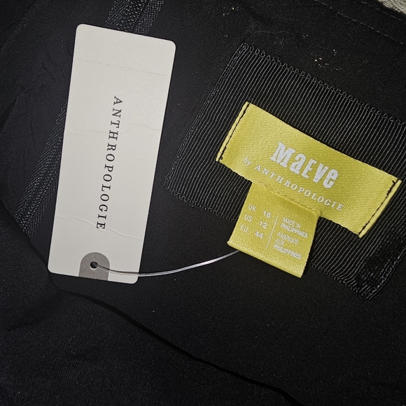 NWT Anthropologie Maeve Large 12 Black gold floral dress - Picture 6 of 6